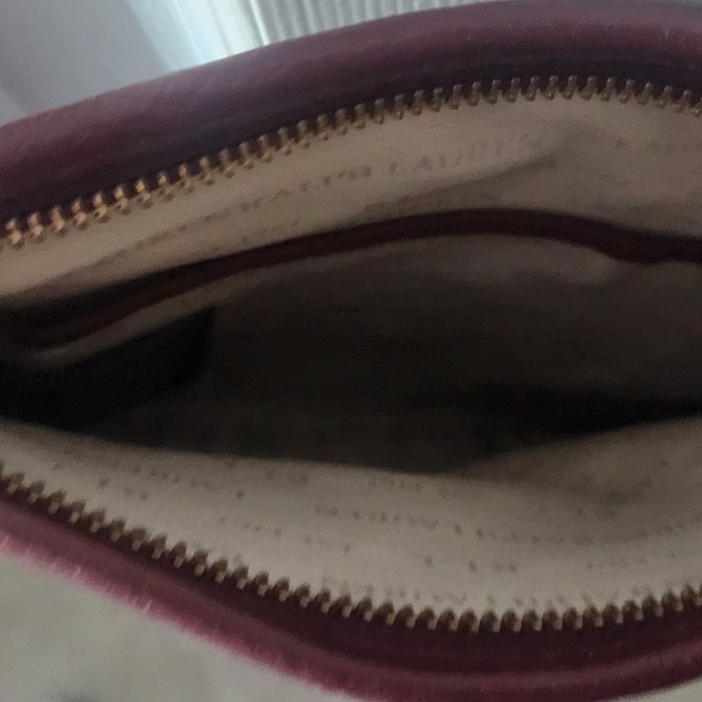 NWOT VintageRalph Lauren Leather Embossed LXVII Crown Bag Purse Oxblood Burgundy - Picture 3 of 10